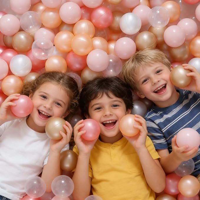 STARBOLO Ball Pit Balls for Toddlers Pack of 100 200 500 - BPA&Phthalate Free Non-Toxic Crush Proof Soft Plastic Balls for 1-5Years Old Toddlers Girl Kids Birthday Pool Playpen Tent Party