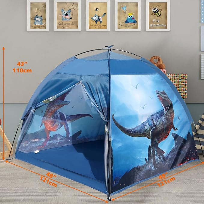 Dinosaur Tent for Kids with Real Dinosaur Theme Kids Play Tent Indoor and Outdoor Tent for Kids Dinosaur Toys for Boys & Girls to Have Fun