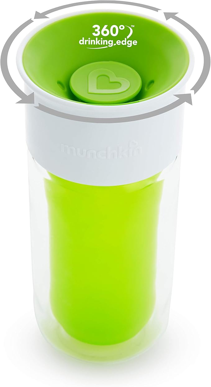 Munchkin® Miracle® 360 Insulated Sippy Cup, Includes Stickers to Customize Cup, 9 Ounce, Green
