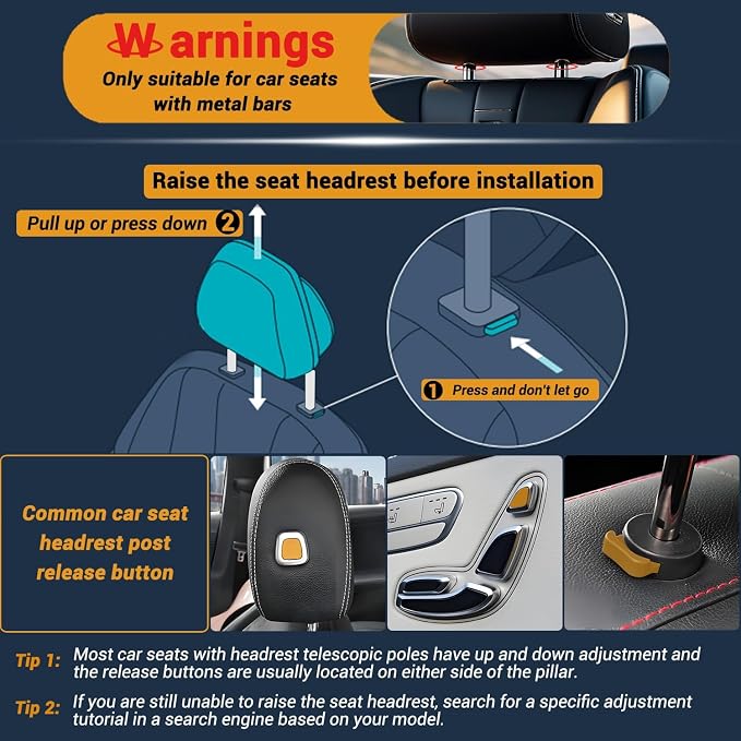 Car Back Seat Tray Table - Stable Foldable Auto Backseat Food Trays Desk for Rear Passenger Road Trip Eating & Work, Multifunctional Adjustable Travel Tray with Phone Drink Holder for Laptop iPad