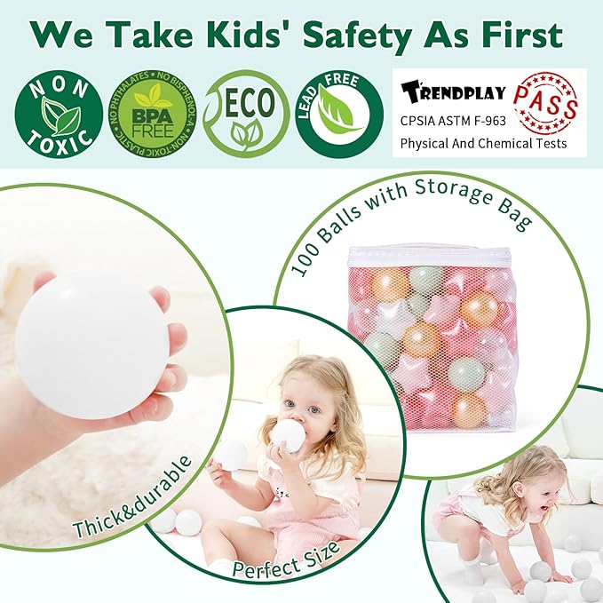 TRENDPLAY Star Ball Pit Balls 50 100 200 500 for Toddlers - Ball Pit Ball Shapes for Boys Girls Fun, Birthday Party, Christmas Decoration