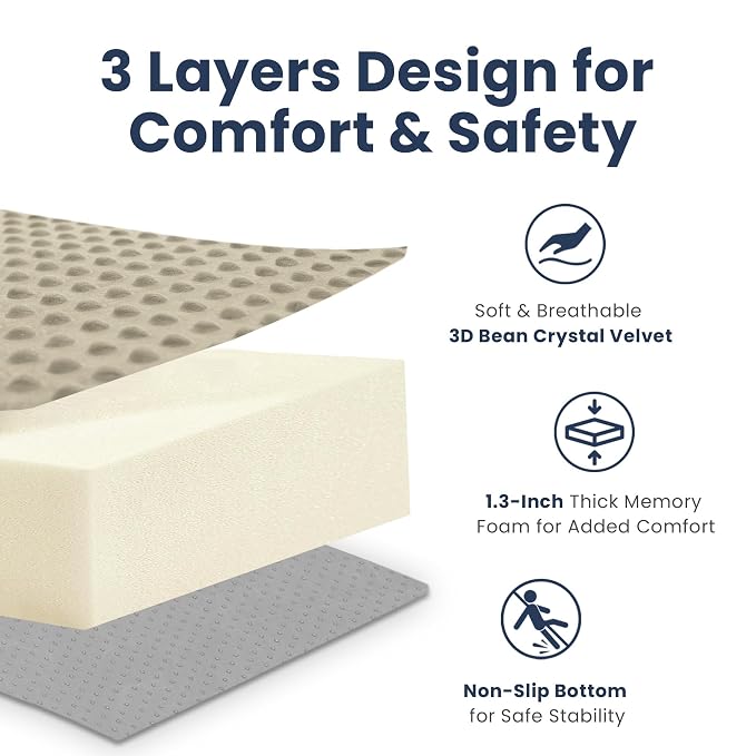 Baby Floor Play Mat for Playpen, Extra Thick 65x50 Inches Padded Mat with Ultra Soft 3D Minky Dot & Removable Washable Cover, Non-Slip & Safe for Crawling,Tummy Time,Infant/Toddler (Beige)