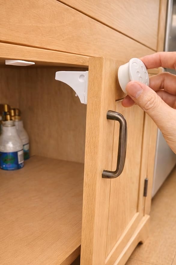 Magnetic Cabinet Locks Baby Proofing by CozyCubz – 12 Pack + 2 Keys, No Drill, Hidden Child Safety Latches for Cabinets & Drawers