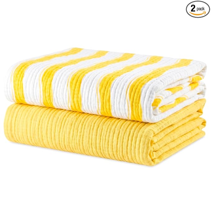 Muslin Swaddle Blankets for Newborns, 2 Pack Multipurpose 100% Organic Cotton, Ultra Soft Breathable Receiving Blanket 47 x 47 inches, Swaddle Wrap for Baby Boys & Girls