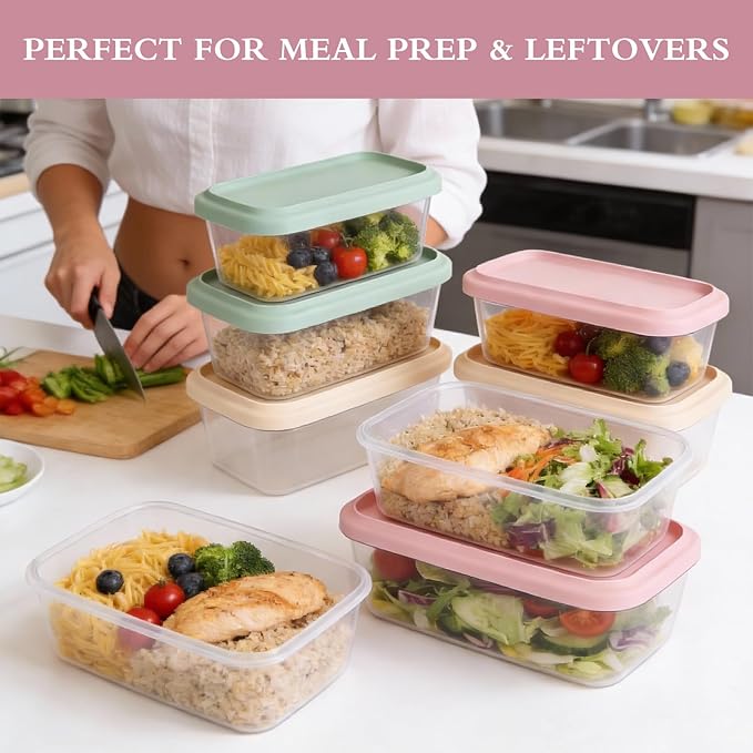 Silicone Food Storage Containers with Lids, 2-Piece Set (500ml & 900ml) - BPA-Free - Kitchen Organization for Meal Prep, Snacks, Leftovers Freezer, Microwave & Dishwasher Safe (Green)