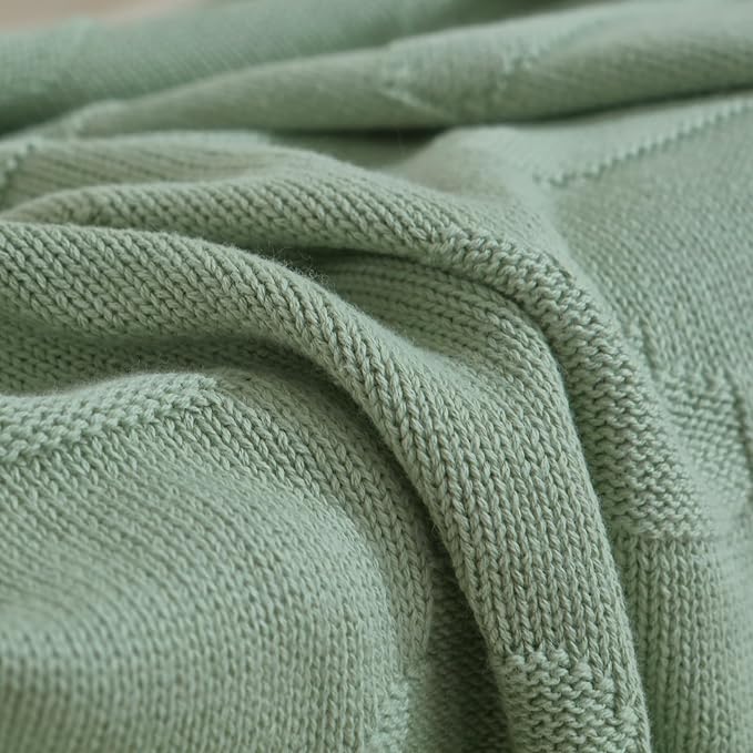 Baby Swaddle Blanket - 30x40 Inches,100% Luxury Cotton Knit, Breathable Swaddle, Soft Warm Swaddle Receiving Blanket for Newborns Infants & Toddlers(Sage Green)
