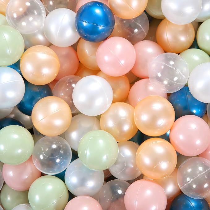 STARBOLO Ball Pit Balls for Toddlers Pack of 100 200 500 - BPA&Phthalate Free Non-Toxic Crush Proof Soft Plastic Balls for 1-5Years Old Toddlers Girl Kids Birthday Pool Playpen Tent Party