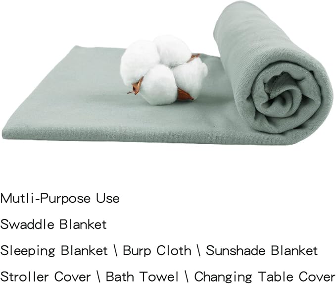 PESAAT Cotton Baby Swaddle Hat Set Newborn Infant Hats Receiving Blankets for Baby Boys Girls
