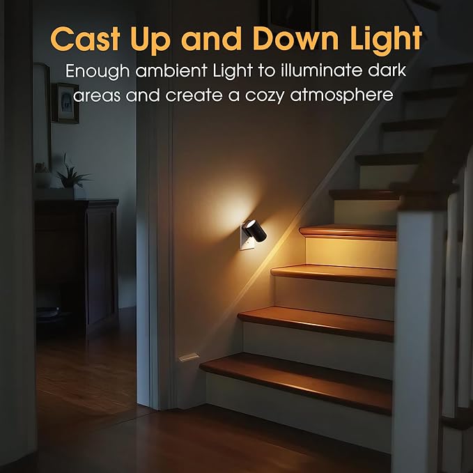 Briignite Night Lights Plug into Wall, 3CCT Modern LED Night Light Plug in, Dusk to Dawn Sensor, 3000K?0K?0K Change Nightlight,Dimmable NightLight for Hallway, Bedroom, Stairway, 2 Pack