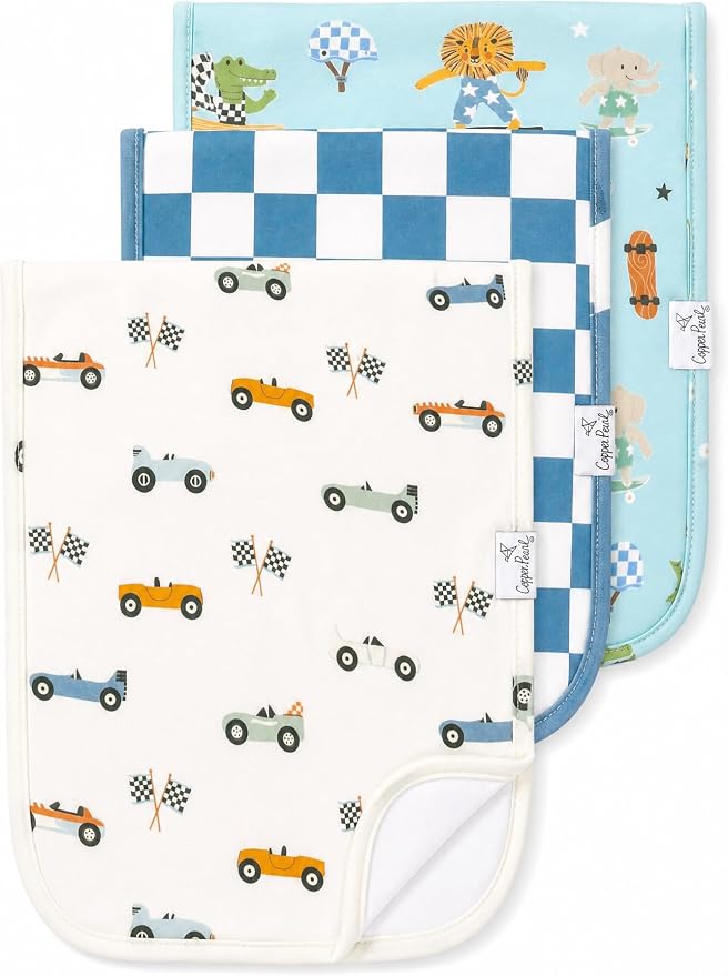 Copper Pearl, Speedster Burp Cloth Set