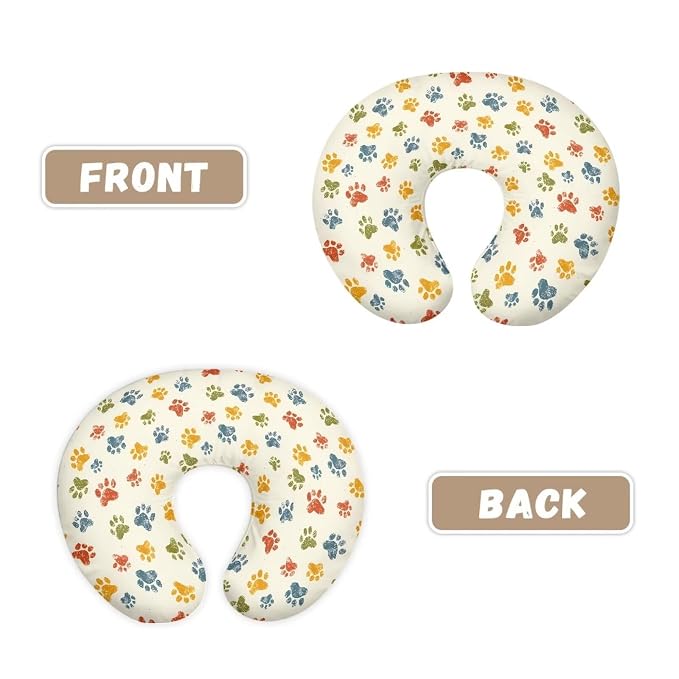 Dog Paws Feeding Pillow Case for Baby Girls and Boys Skin-Friendly Breathable Replacement Nursing Pillow Support Cover with Hidden Zipper for New Parents &