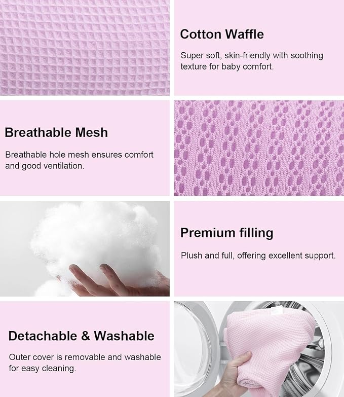 Nursing Pillow for Breastfeeding Bottle Feeding, Ergonomic Baby Feeding Support Pillow, Tummy Time Sitting Support, Washable Cover, 16 CFR 1242 Compliant