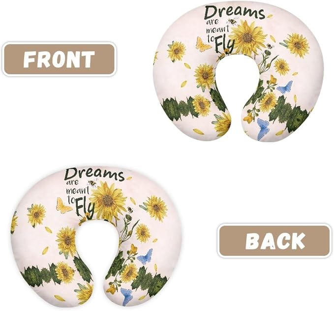 Sunflower Nursing Pillow Detachable Newborn Original Breastfeeding Slipcover Case and Positioner Soft Head Support Protector Cushion Essential with Hidden Zipper Easy to Use