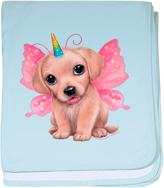 CafePress PD Moreno's Golden Retriever Unicorn Baby Blanket, Super Soft Newborn Swaddle