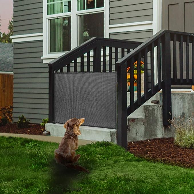EasyBaby Extra Wide and Extra Tall Retractable Baby Gate Extends up to 71" Wide, 39.3" (100cm) Tall, Black/Pet Retractable Gates for Stairs, Doorways, Hallways, Indoor and Outdoor