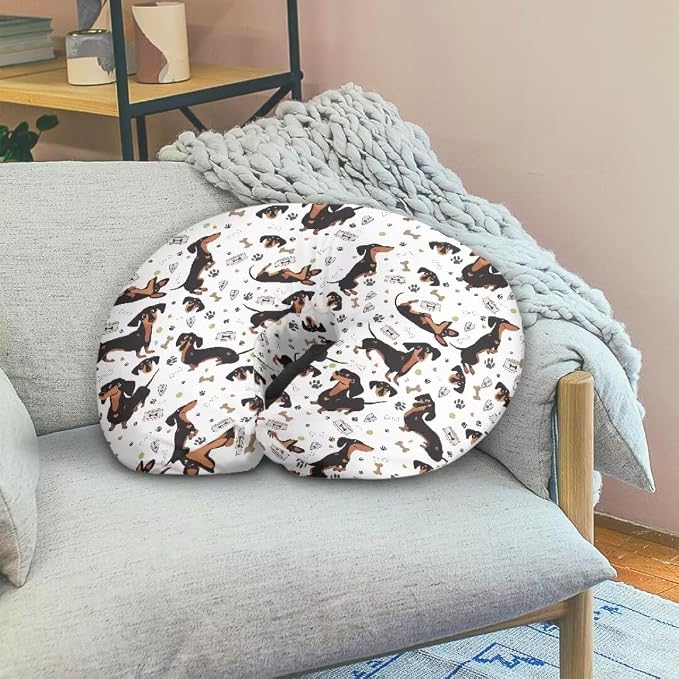 Breastfeeding Pillow Slipcover for Baby Boys & Girls, Puppy Print Nursing Pillow Case for Newborn, Soft Fabric Fits Snug On Infant