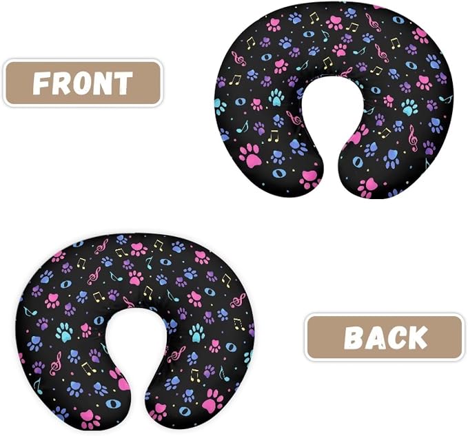 Dog Paw Music Notes Cookie Nursing Pillow Detachable Newborn Original Breastfeeding Slipcover Case Removable Head Support Protector Cushion Essential Easy to Use