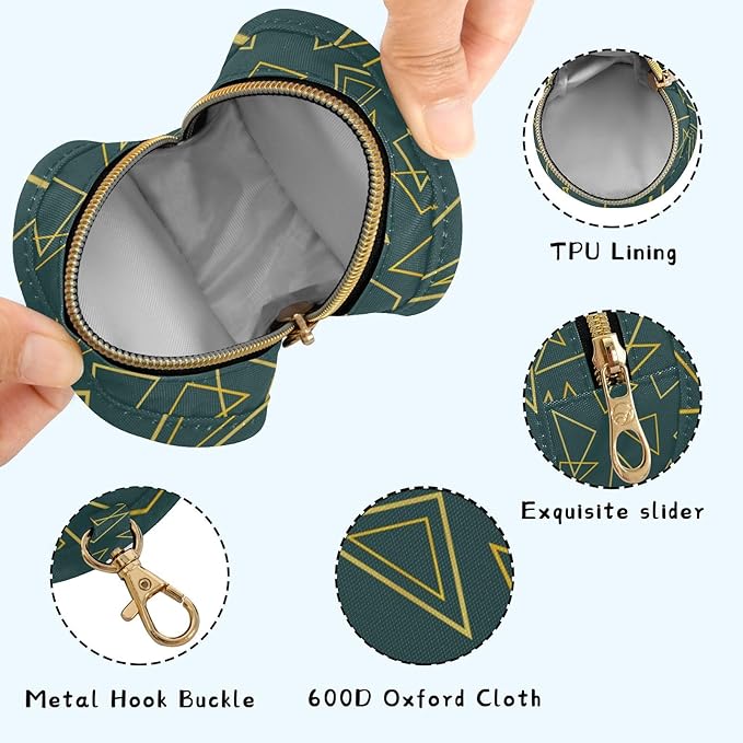 Triangle Polyester Pacifier Holder Case Portable Container Accommodate Baby Binky Cover Pouch Pacifiers Storage Case with Circular Buckle