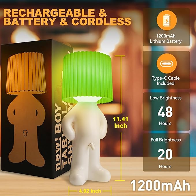 Christmas Birthday Gifts for Men Women, White Elephant Gifts for Adults, USB Rechargeable Night Light, Novelty Stuff Gag Gifts, Funny Anniversary Birthday Gifts for Men Women Him Her (Green)