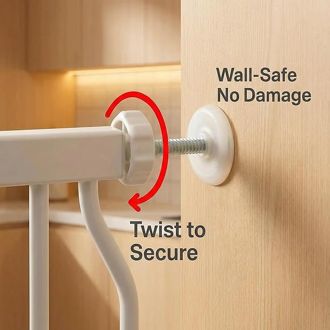 Baby Gates Extra Wide 76.4-81.1 Inch Large Baby Gates for Stairs, Doorways - No Drilling, Indoor Tension Pressure Mounted Pet Gates for Kids & Dogs