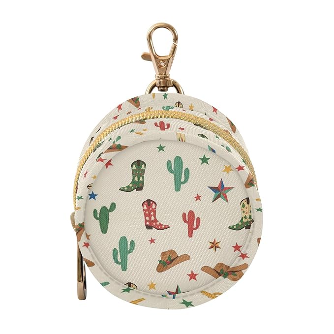 Cactus Cowboy Beige Pacifier Holder Case Newborn Pacifier Storage Pouch for Boys Girls Easy Attach to Diaper Bag Portable Baby Essentials Container