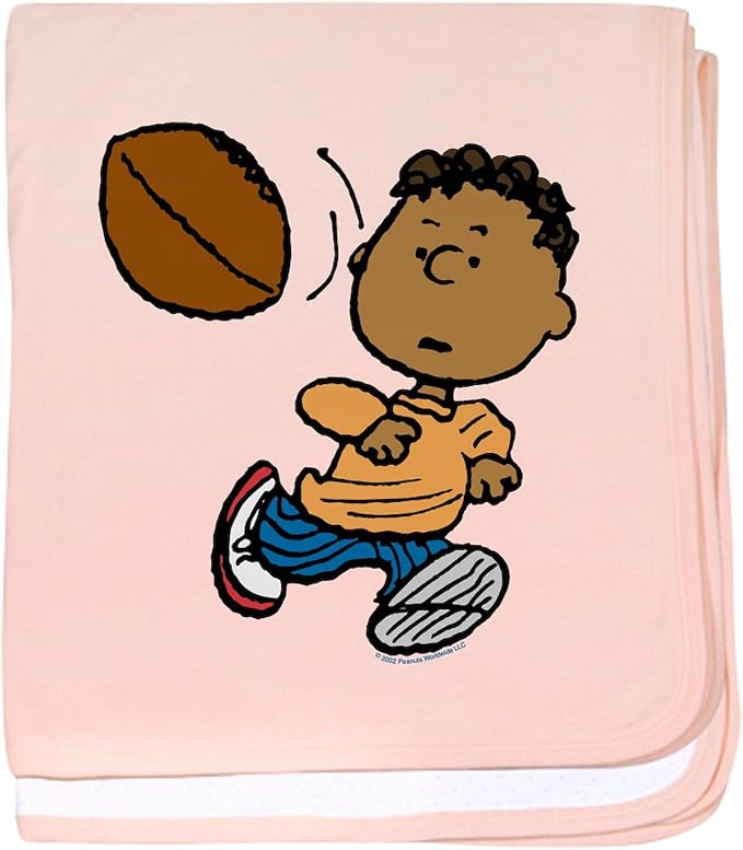 CafePress Peanuts Franklin Throwing A Ball Baby Blanket, Super Soft Newborn Swaddle