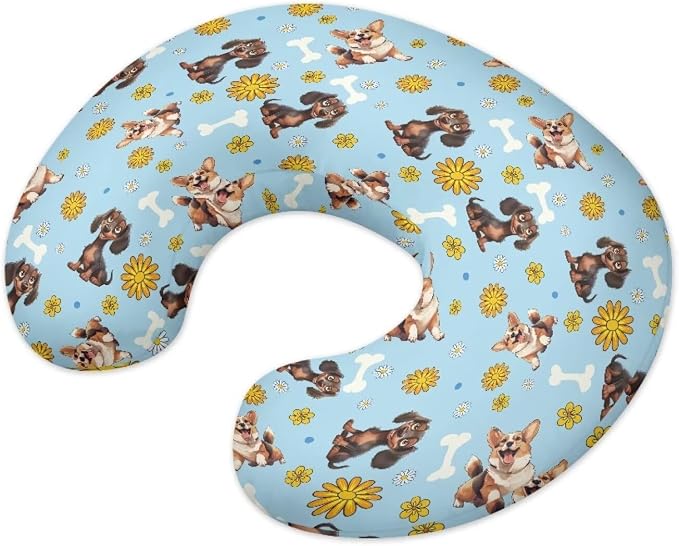 Puppy Nursing Pillow Cover Breast Feeding Pillow Covers 1 Pack for Breastfeeding Pillow Soft and Cozy Fits Snug On Infant Breastfeeding Pillow Slipcover Cover Only