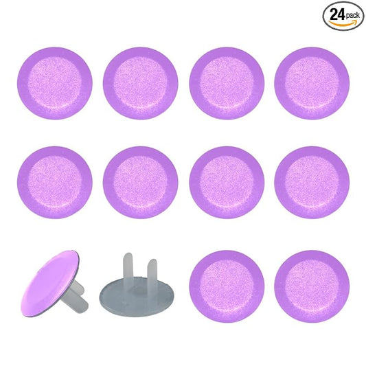 Baby Safety Outlet Plug Electrical Socket Covers, Pure Light Purple Violet Color Pattern