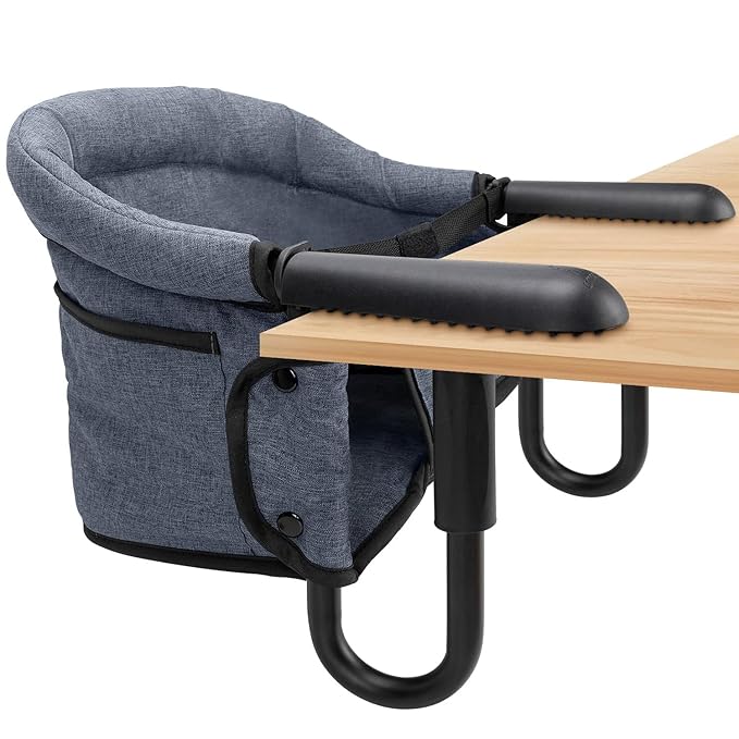 Hook-On Chairs - Portable & Foldable for Babies 6-36 Months, Family & Travel Use with Carry Bag (Grey)