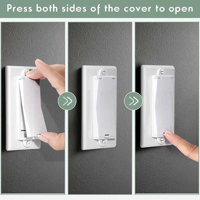6 Light Switch Guard Cover, Baby Proof Wall Switch Cover Guard for Rocker Light Switch Protects Your Lights or Circuits from Being Accidentally Turned On or Off (White)