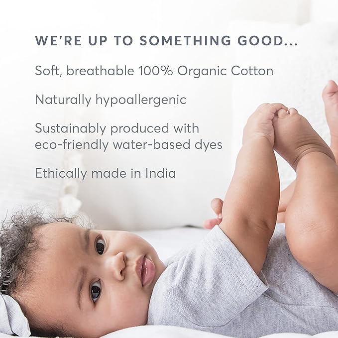 Colored Organics Baby Organic Cotton Swaddle - Infant Receiving Blanket - Ace Polka/Taupe Muslin