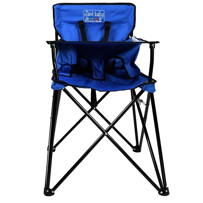 ciao! baby Portable High Chair for Travel, Fold Up High Chair with Tray, Blue