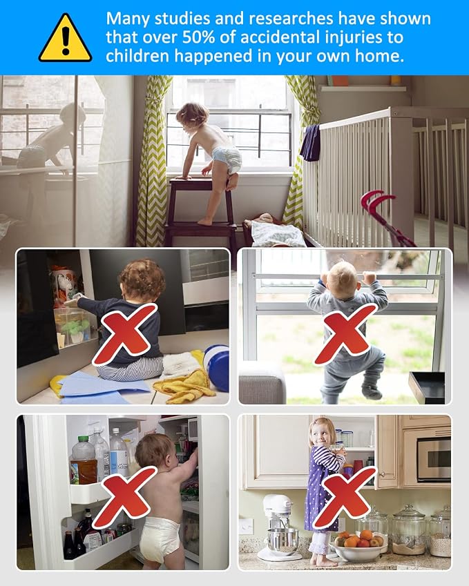 Refrigerator Lock, Cabinet Locks for Babies, 2 Pack DUOSI Child Safety Fridge Lock Cabinet Locks with Keys, Baby Proofing Safety Locks for Kitchen Cabinets and Drawers, Windows, Doors and More