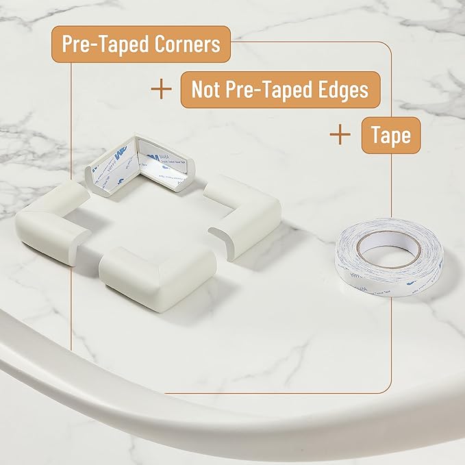 Mr. Pen- Furniture Corner & Edge Safety Bumpers, 18ft Edge & 8 Corners, Baby Proof Corners and Edges, Baby Proofing Corner Guards, Baby Corner Protector Guards, Edge Protector for Baby