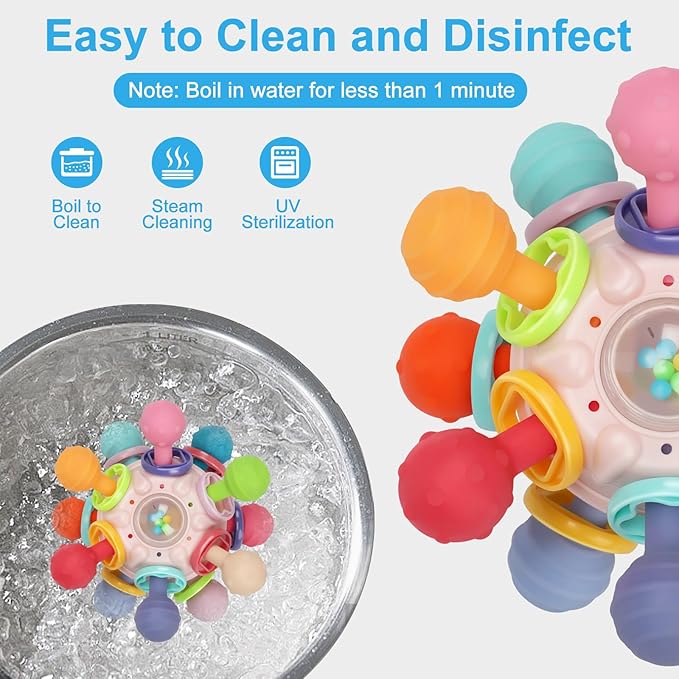Baby Montessori Sensory Toys for 0-6 6-12 Months, Baby Teether Teething Toys for Babies 0 3 6 9 12 18 Months, Newborn Infant Learning Developmental Toys Gifts for 1 2 Year Old Boys Girls