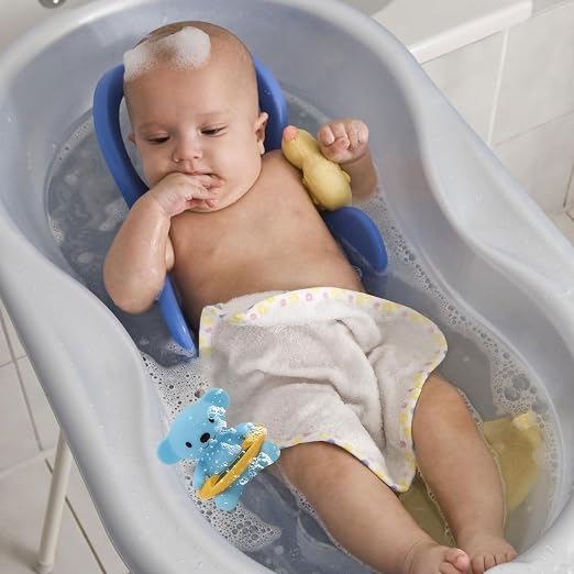 BESPORTBLE Bear-Shaped Bath Thermometer Floating Water Temperature Tester for Safety, Sky-Blue Plastic Bath for Newborns