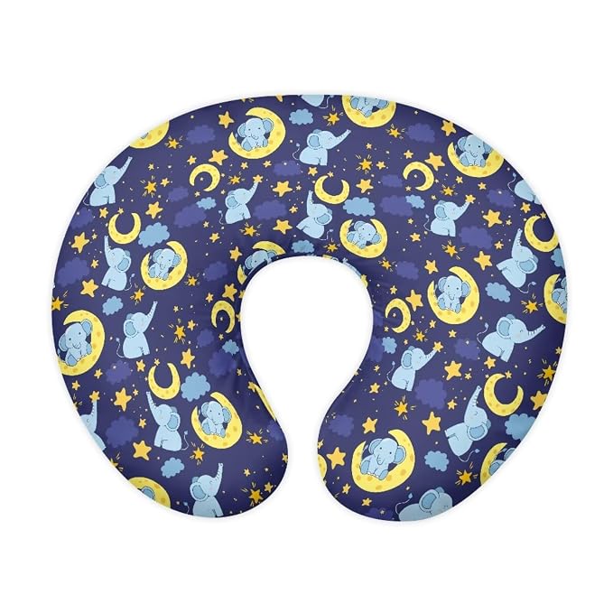 Elephant Moon Nursing Pillow Cover Slipcover, Breastfeeding Newborn Infant Feeding Cushion Cover Pillow Slipcovers for Breastfeeding Moms