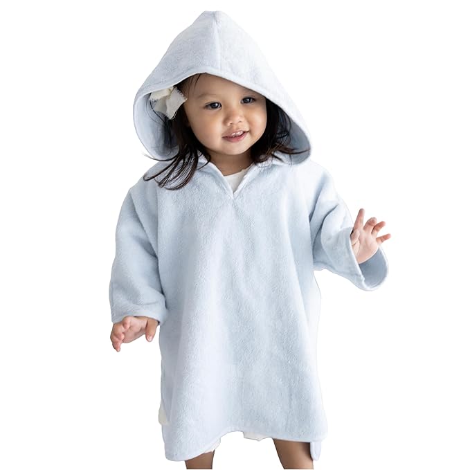 Natemia Hooded Towel Poncho – 100% Organic Cotton - Kids & Toddler Beach Towel with Hood - GOTS Certified - Gentle on Sensitive Skin - Cozy Swim & Bath Towel for Boys, Girls - Perfect Registry Gift