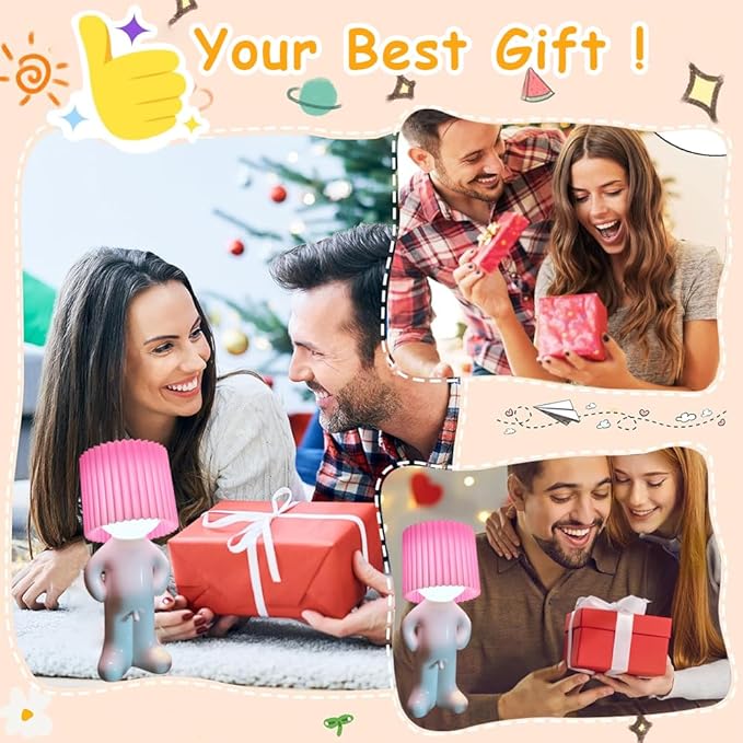 OMG that D*ck Switch Rechargeable Night Light, Upgraded Wireless LED Lamp with 2 Brightness Modes, White Elephant Gifts for Adults Novelty Gag Gift Birthday Gifts for Men Women (Pink)