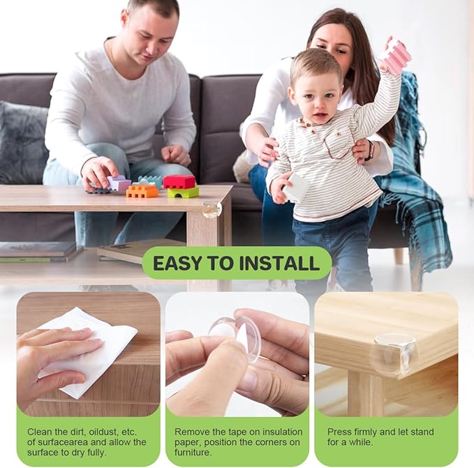 30 Pack Clear Baby Corner Protectors, L-Shaped & Spherical Furniture Edge Guards for Baby Proofing Soft PVC Table Corner Covers for Safety on Tables, Cabinets, Shelves ??Childproof Bumpers for Home