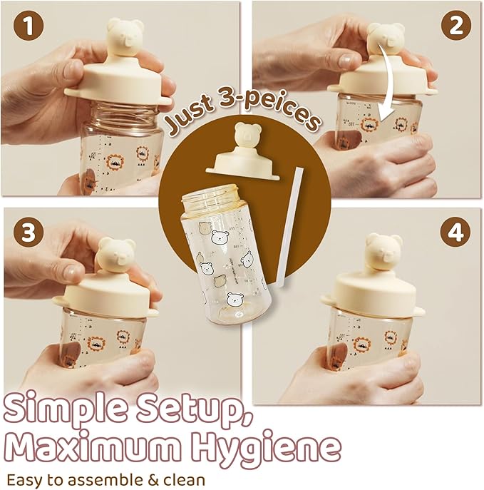 Premium Spill Proof Sippy Cup for Babies and Toddlers Under 18 Months ??9 oz, PPSU, BPA Free, Soft Straw, with Handle