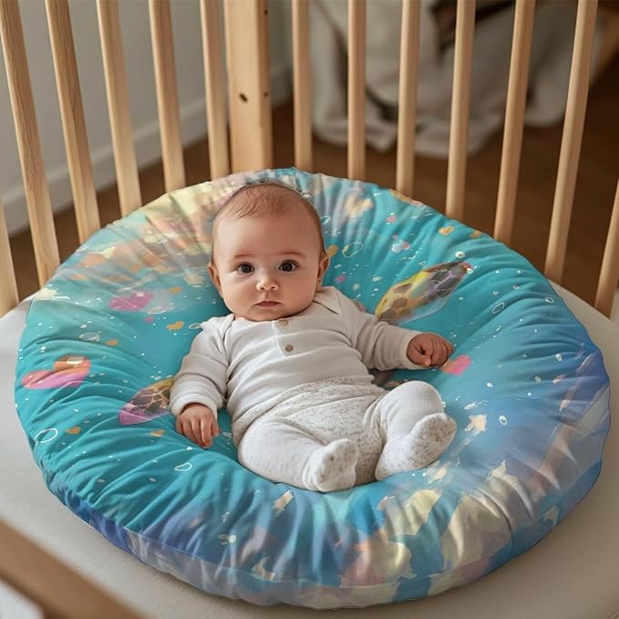 Sea Turtle Nursing Pillow Cover Breastfeeding Pillow Slipcover for Baby Boys & Girls Nursing Pillow Case for Newborn Soft Fabric Fits Snug On Infant Pillow Not Included