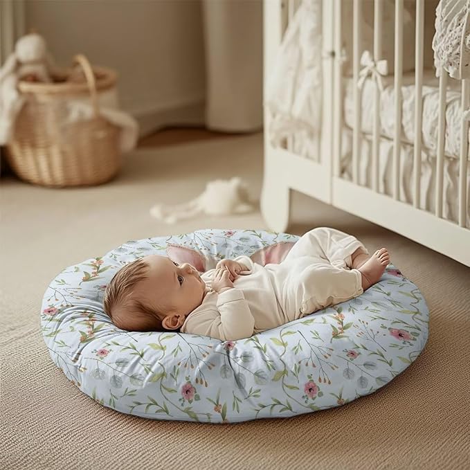 Cute Bunny Nursing Pillow Cover Soft Breathable Feeding Pillow Slipcover for Breastfeeding Moms Fits Standard Infant Nursing Pillow for Boys and Girls Pillow Not Included