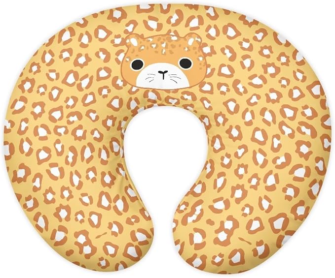 Cat Leopard Bottlefeeding Pillow Detachable Newborn Original Breastfeeding Slipcover Case and Positioner U-Shaped Head Support Protector Cushion Essential with Hidden Zipper Easy to Use
