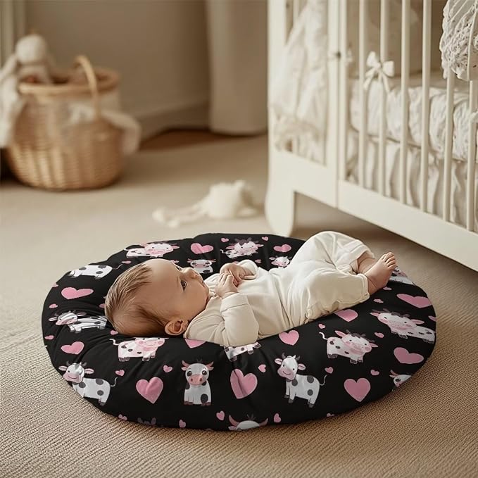 Cow Nursing Pillow Cover for Breastfeeding Pillow Ultra Soft and Cozy Nursing Pillow Slipcovers,Nice Newborn Gift Best Choice for Mom or Baby Pillow Not Included
