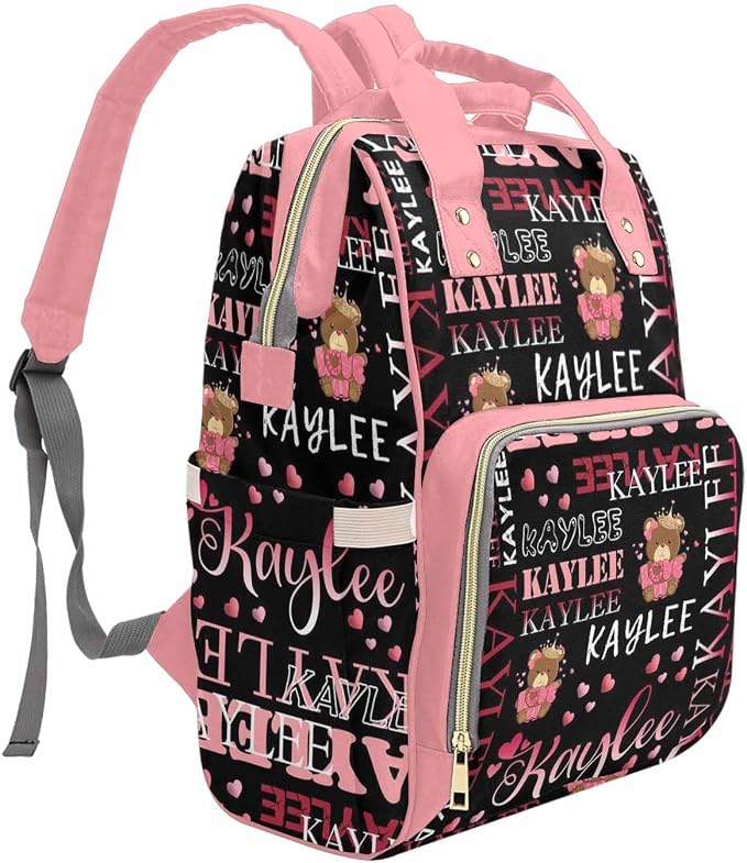 Customize Diaper Bag Travel Bag Custom Backpack With Name with Adjustable Shoulder Straps Personalized Back Pack Large Capacity