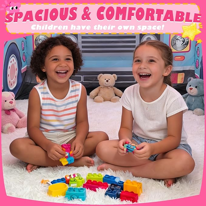Ice Cream Truck Instant Play Tent for Kids, Play Tent One Second Setup Indoor Outdoor Children's Playhouse Foldable Pretend Play Toddler Toys Birthday Gift for Boys Girls Ages 3 4 5 6 Year Old