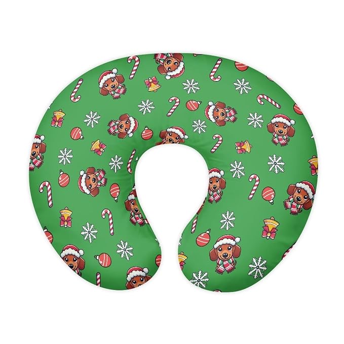 Christmas Dog Candy Breastfeeding Pillow Cover Case for Babies Lightweight Comfortable Nursing Pillow Support Cover with Hidden Zipper for Home Living Room Bedroom Decor