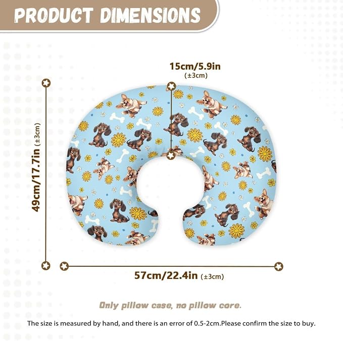 Puppy Nursing Pillow Cover Breast Feeding Pillow Covers 1 Pack for Breastfeeding Pillow Soft and Cozy Fits Snug On Infant Breastfeeding Pillow Slipcover Cover Only