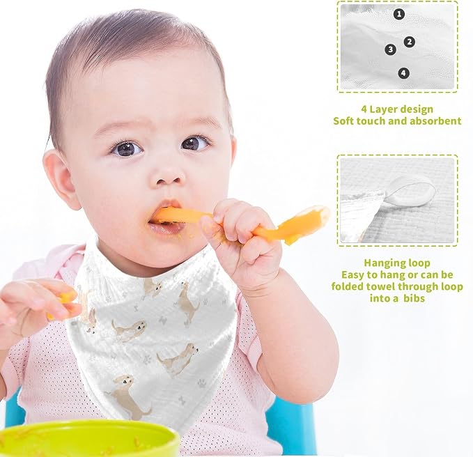 vvfelixl Baby Cotton Washcloths Basset Hound Dog Infants Bath Towel for Unisex Face Towels for Newborn, Natural Baby Wipes Delicate Skin, 11.8 X 11.8 inch, one sizex3
